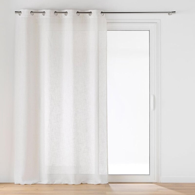 Voilage à Œillets Grande Hauteur - 140 x 280 cm - Effet Lin Tissé Cloris Naturel