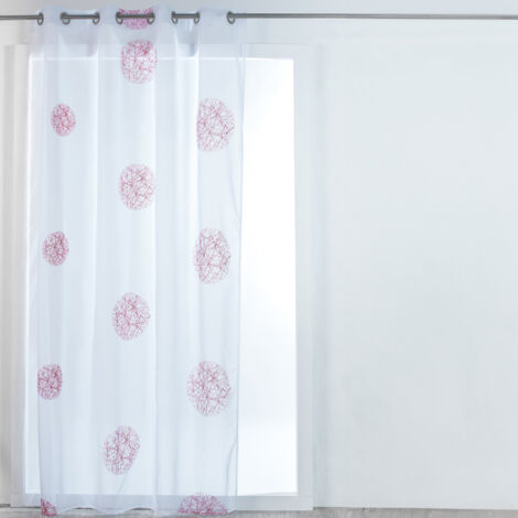 Voilage à motifs brodés Rouge 140x260 cm