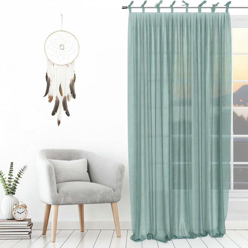 Voilage à nouettes 135x250 cm SPIRIT vert d'eau, par Soleil d'ocre