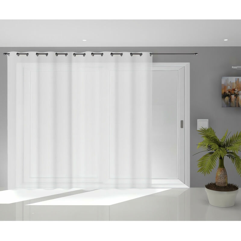 Soleil d'Ocre Noemie Voilage, Voile, Polyester, Blanc, 280 x 250 cm