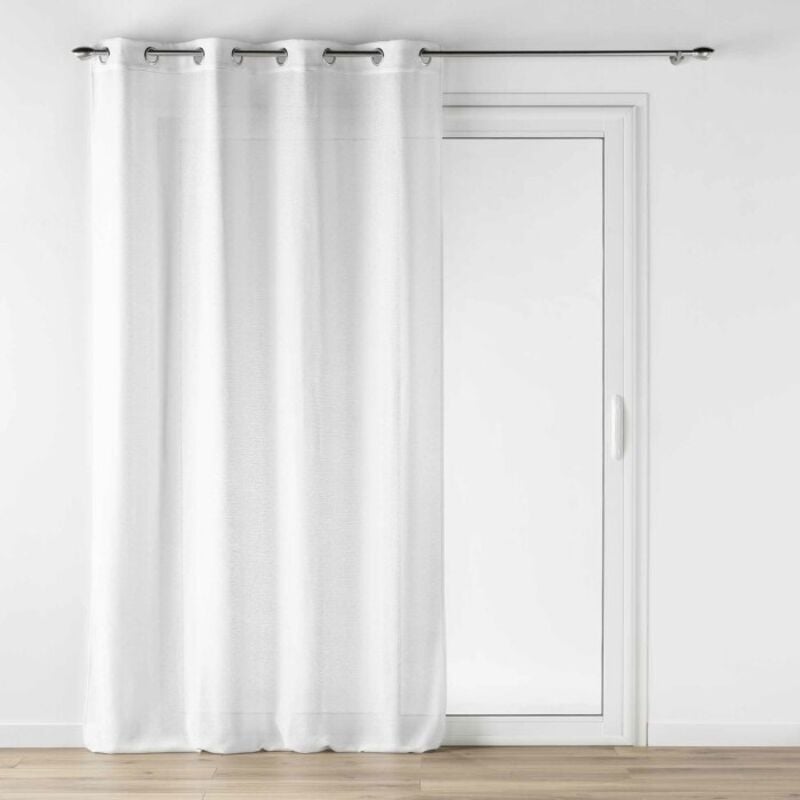 Voilage a oeillets 140 x 280 cm effet lainage Loulaine Blanc