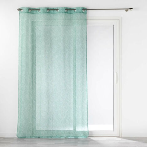 Voilage a oeillets 140 x 240 cm effet lin tissé Solea Sauge