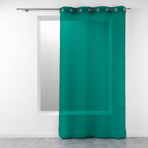Voilage à Œillets 140 x 240 cm – Étamine Crash Telma Émeraude