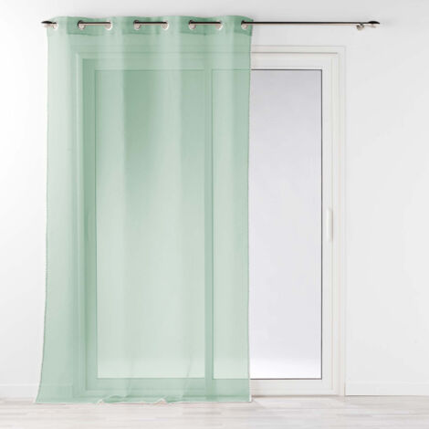 Voilage à oeillets 140 x 240 cm liseré blanc Louise Vert sauge