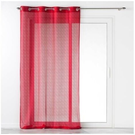 Voilage à œillets 140 x 240 cm – Maille CASTILLE Rouge – Finition élégante et moderne