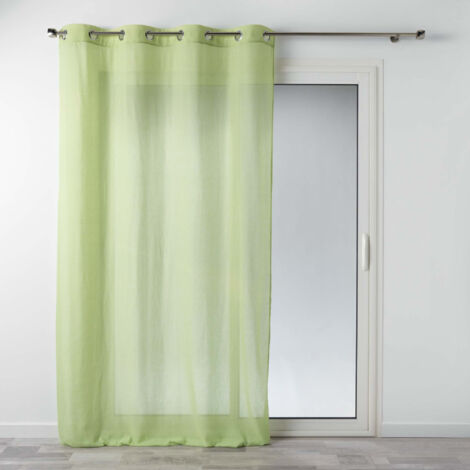 Voilage a oeillets 140 x 240 cm polycoton uni mitsy Vert