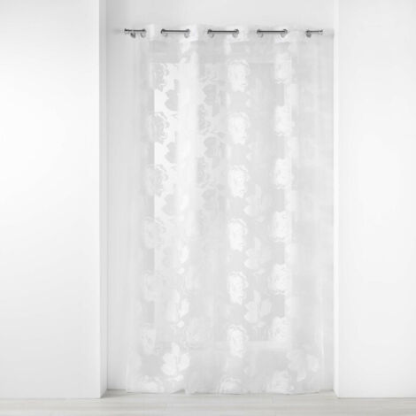 Voilage a oeillets 140 x 240 cm voile dévoré métallisé Florinella