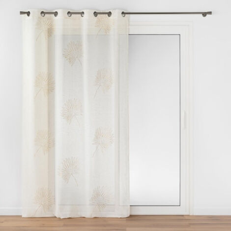 Voilage a oeillets 140 x 240 cm voile sabée Lotus