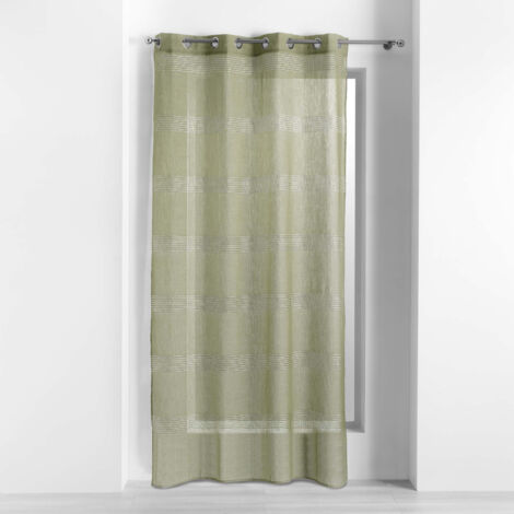 Voilage a oeillets 140 x 240 cm voile sable ajoure ajourela Kaki