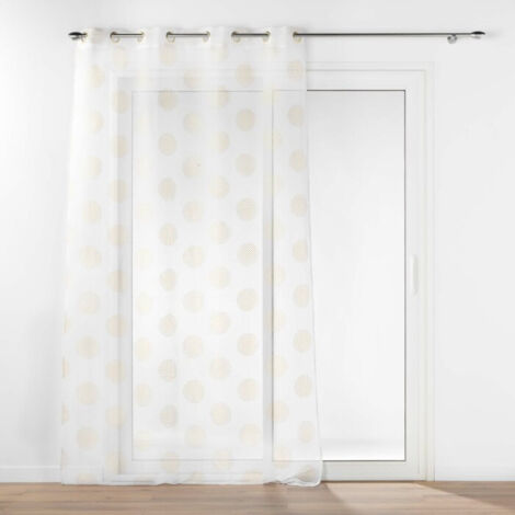 Voilage a oeillets 140 x 240 cm voile sablé  imprimé metallisé Sixtine Or
