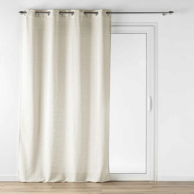 Voilage a oeillets 140 x 240 cm effet lainage Loulaine Beige