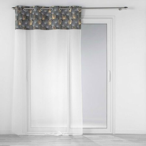 Voilage à œillets 140x240 sable top velours or Clairine gris