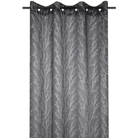 Voilage à œillets 140x260 cm Eulalie anthracite