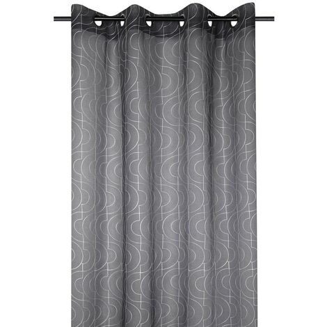 Voilage à œillets 140x260 cm Lenny anthracite