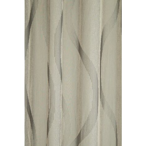 Voilage à œillets beige moderne à torsade anthracite, 140x245 cm, semi-transparent, entretien facile