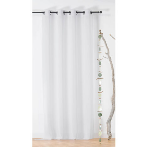 Voilage à Oeillets en Tissu Recyclé Blanc 135x260 cm