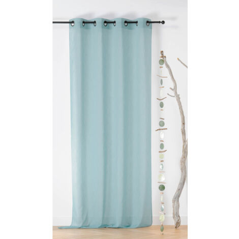 Voilage à Oeillets en Tissu Recyclé Céladon 135x260 cm