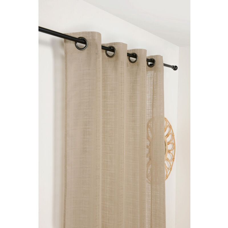 Voilage à carreaux 145x260cm 'Kelsch' - 145x260cm - Beige