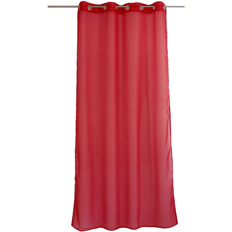 Voilage à œillets uni Rouge 140x240 cm