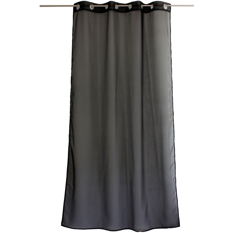 Voilage à œillets uni Noir 140x240 cm