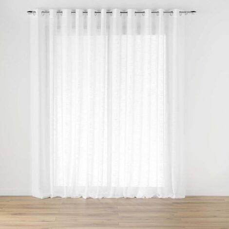 Voilage à Oeillets Voile Tissé CARLIN - Blanc - 400x240 cm