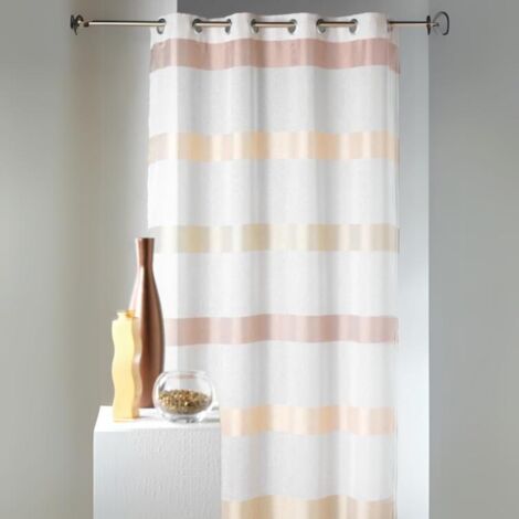 Voilage à rayures horizontales design Beige 140x240 cm