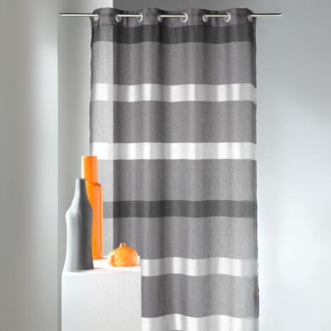 Voilage à rayures horizontales design Gris anthracite 140x240 cm