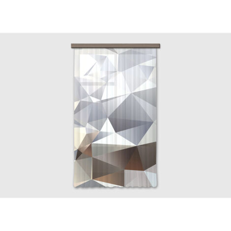 Voilage abstrait blanc - 1 pièce - L 140 cm x H 245 cm