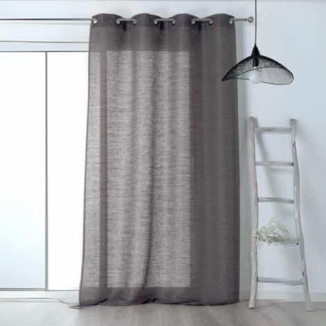 Voilage Aérien en toile de jute Gris clair 150x240 cm