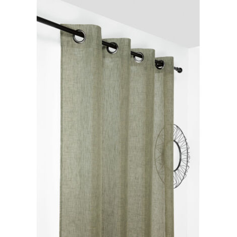 Voilage aspect givré 145x240cm "Freeze" - 145x240cm - Vert kaki