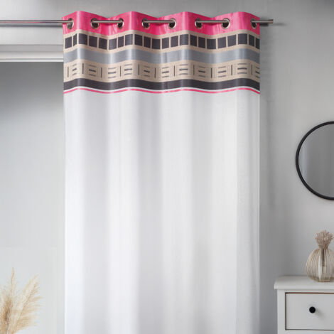 Voilage avec parement haut design Rose Clair 140x240 cm