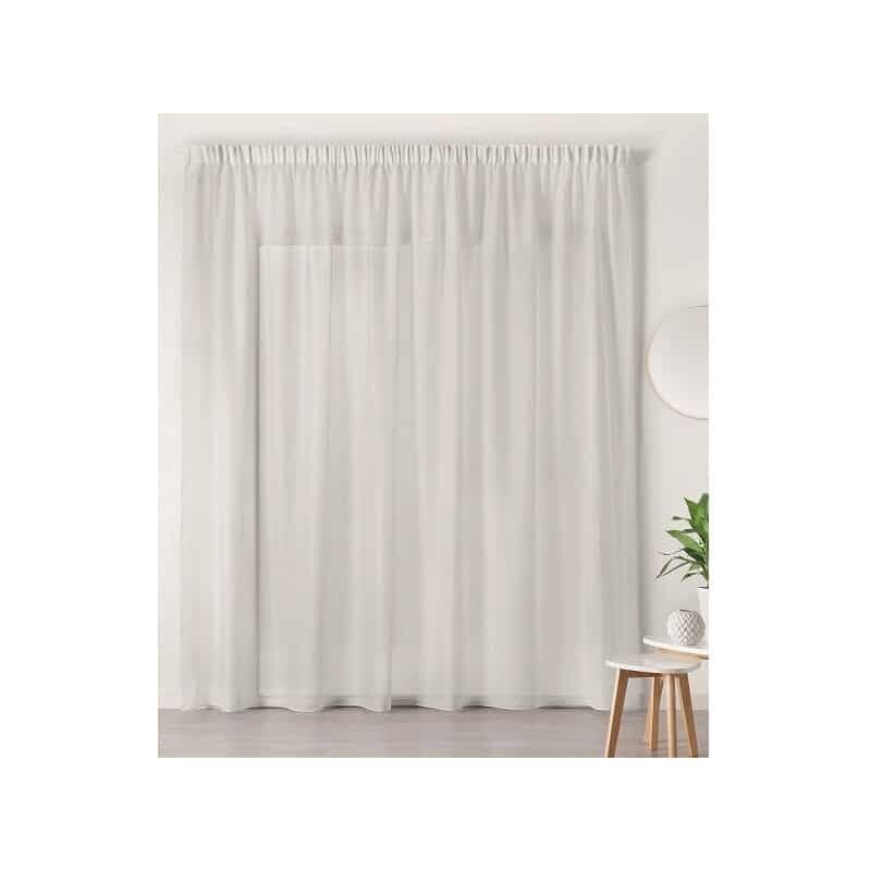 Linder - Voilage Blanc en Galon Fronceur - 420 x 240 cm - Blanc