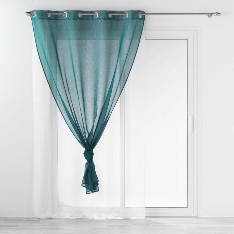 Voilage double au style coloré Bleu Pétrole 140x240 cm