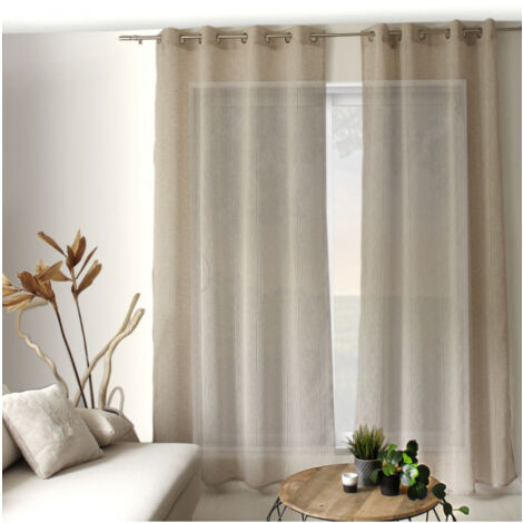 Voilage effet lin 140x240cm "Elena" - 140x240cm - Lin