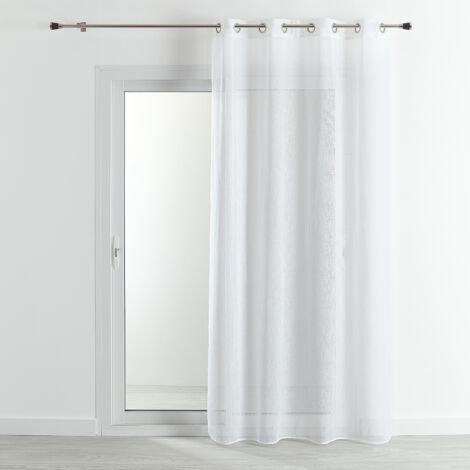 Voilage   - Effet lin fluide Blanc 140x280 cm