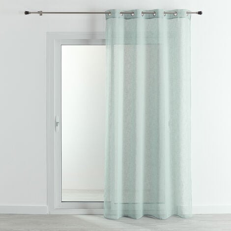 Voilage   - Effet lin fluide Vert d'eau 140x240 cm