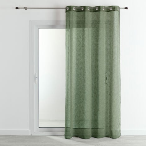 Voilage   - Effet lin fluide Vert Olive 140x240 cm