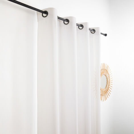 Voilage  - Effet naturel avec fils en relief Ecru 145x240 cm