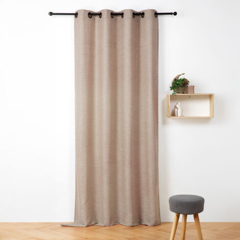 Voilage  - Effet velours chiné Marron glacé 145x240 cm