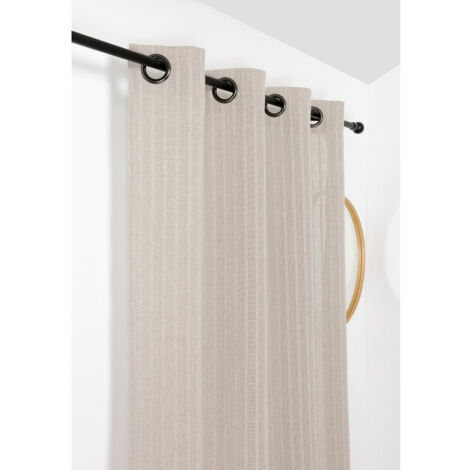 Voilage en coton et chanvre 140x275cm "Tresse" - 140x275cm - Beige