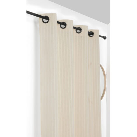 Voilage en coton et chanvre 140x275cm "Tresse" - 140x275cm - Ecru
