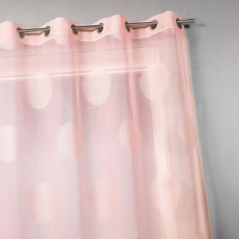 Voilage en étamine à gros pois Rose Boudoir 140x240 cm