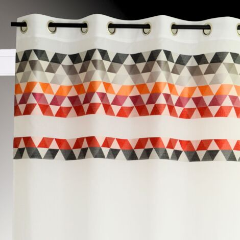 Voilage en étamine à parement haut "triangle" Orange 140x240 cm