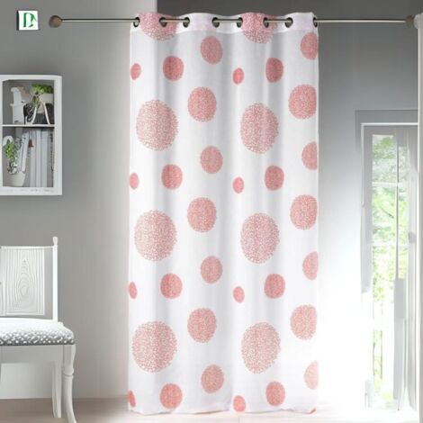 Voilage en Etamine Impression Argent Rouge 140x240 cm