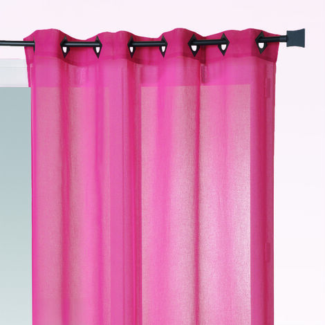 Voilage en Etamine Légère Unie Rouge 240x260 cm