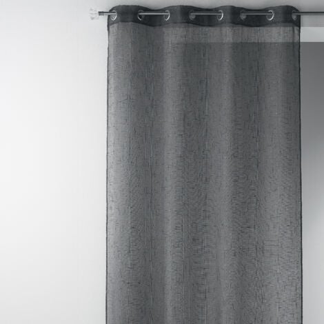 Voilage en étamine unie et fils lurex Gris anthracite 140x240 cm