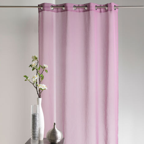 Voilage en Etamine unie Lilas 140x250 cm