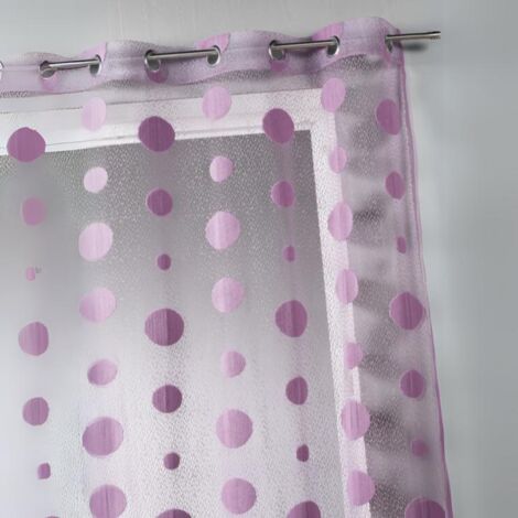 Voilage en maille - Effet éponge et filet Vieux rose 140x260 cm