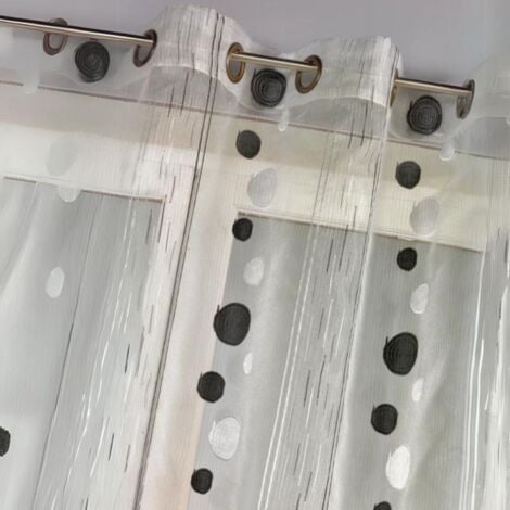 Voilage en Organza Fils Coupés Gris clair 140x240 cm