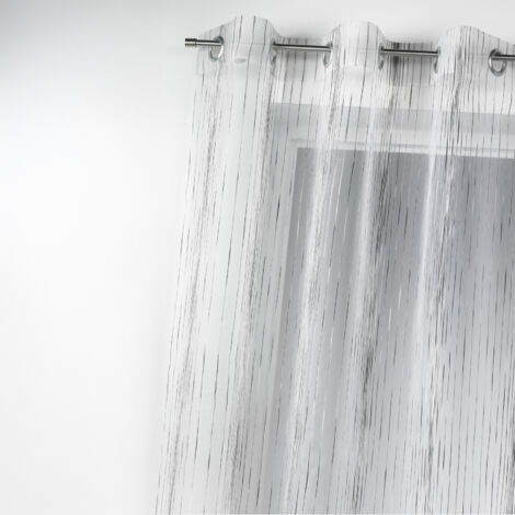 Voilage en organza multicolore tissé Blanc 140x260 cm